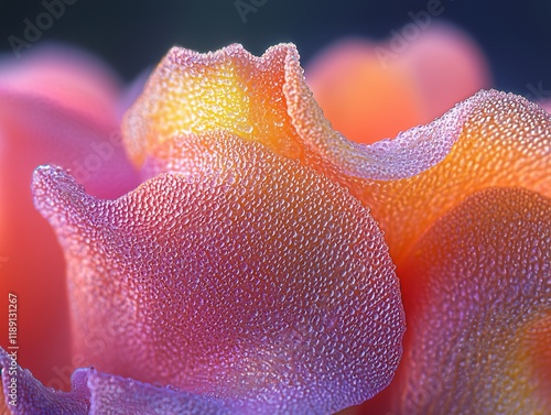 Dew Covered Petals Abstract Flower Macro Shot Vibrant Hues photo