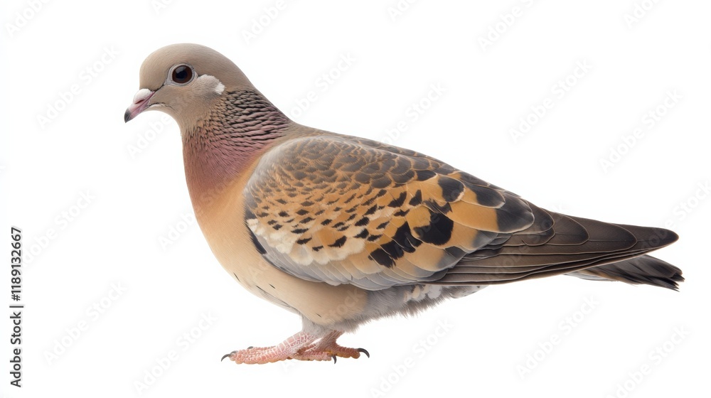 a single dove stands on a white background a single dove stands on a white background