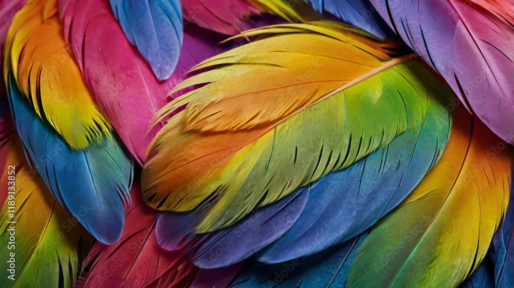 Fototapeta premium colorful parrot feathers