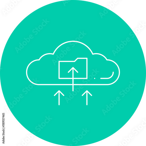 Upload all data on Cloud icon single vector illustration