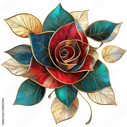 Vibrant floral artwork digital illustration colorful rose design artistic environment close-up view nature concept