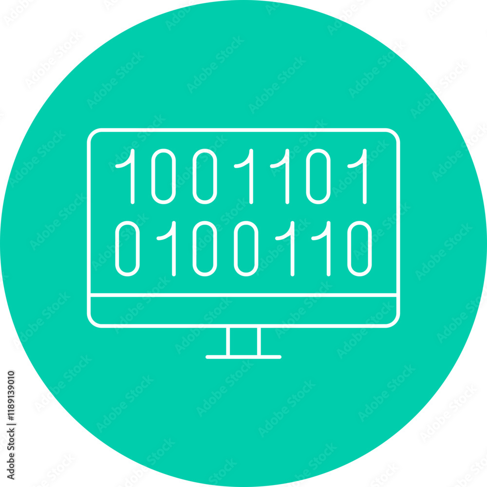 Computer Binary Code icon single vector illustration Computer Binary Code icon single vector illustration