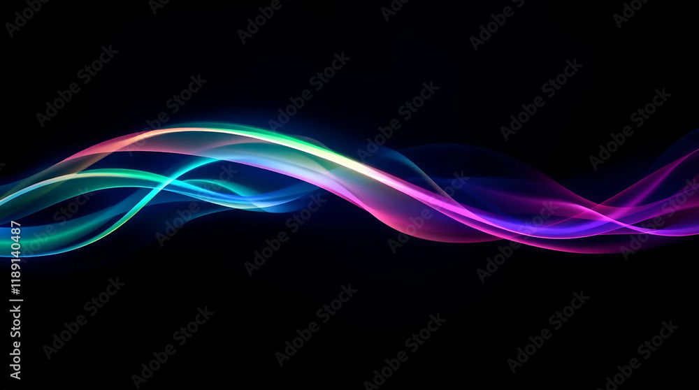 Fototapeta premium Vibrant Light Patterns on a Dark Backdrop