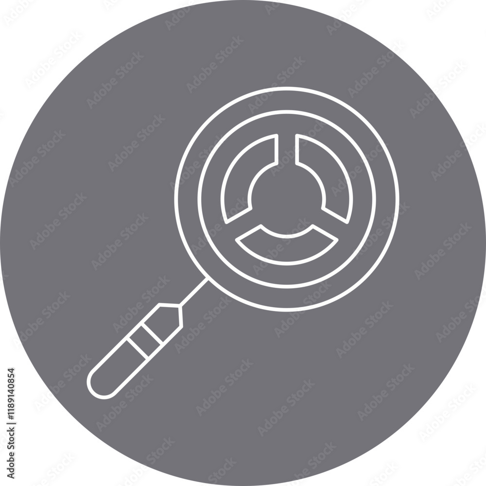 Search Chart icon single vector illustration Search Chart icon single vector illustration