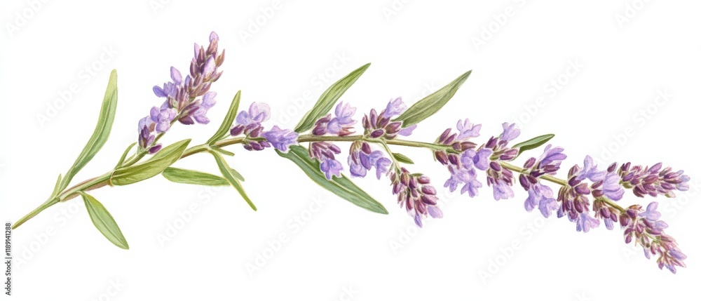 lavender sprig on a white background lavender sprig on a white background