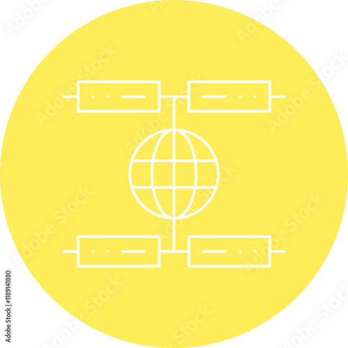 Global Servers icon single vector illustration