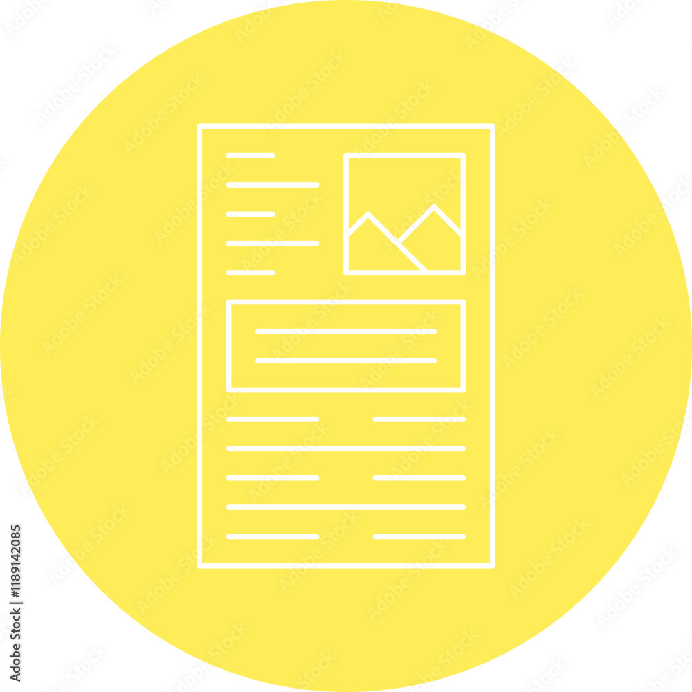 Images and Text on Page icon single vector illustration Images and Text on Page icon single vector illustration