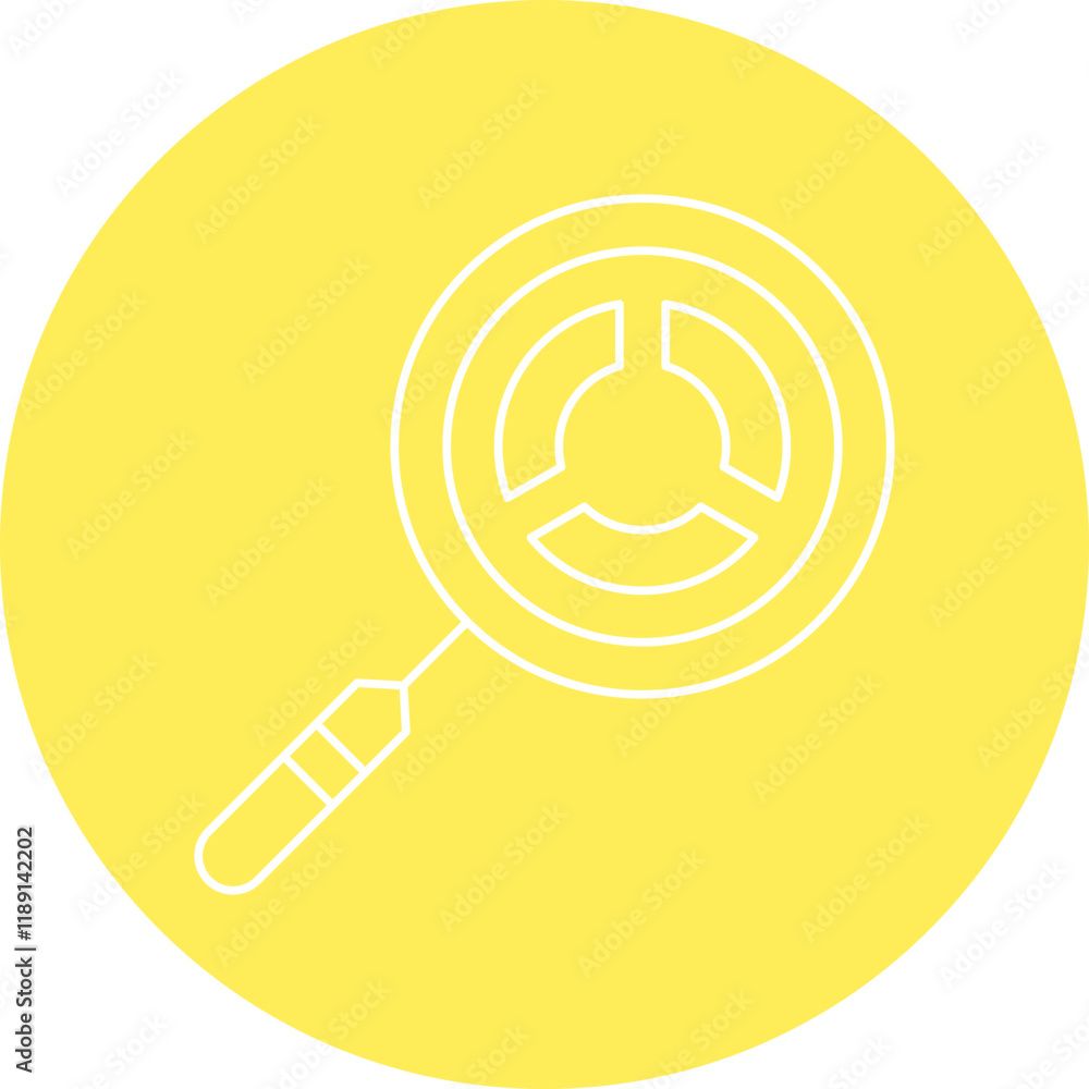 Search Chart icon single vector illustration Search Chart icon single vector illustration