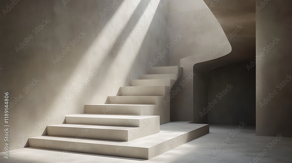 Modern Minimalist Staircase Design With Sunlight Streaming In