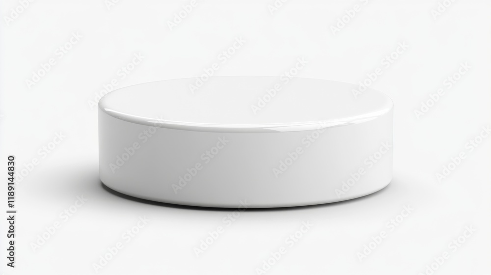 White Cylindrical Container on White Background White Cylindrical Container on White Background