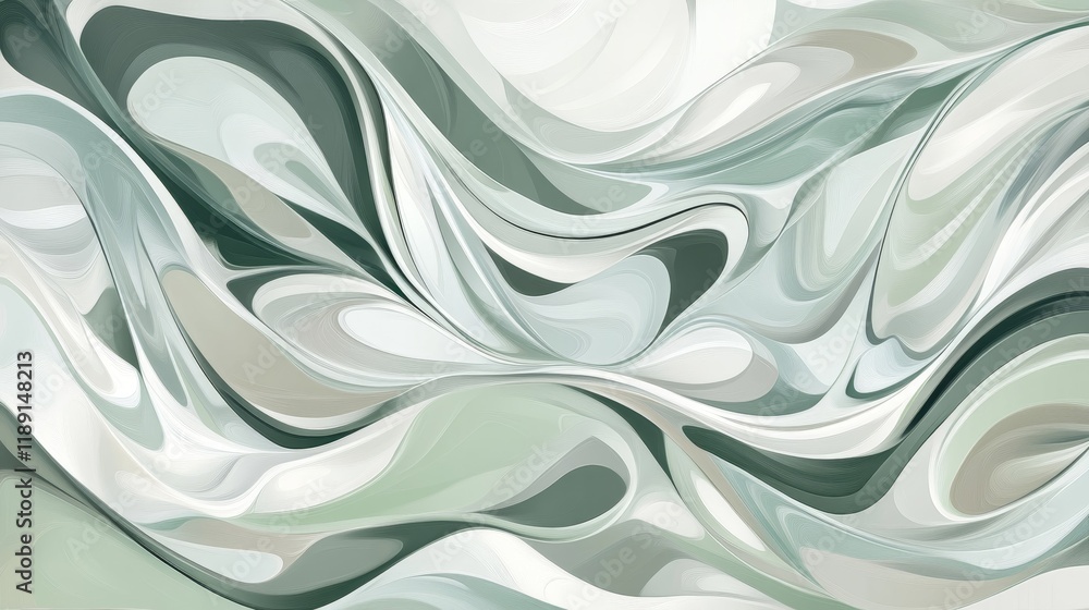 Serene Flow: Minimalistic Abstract Design in Light Mint and Gray Tones Serene Flow: Minimalistic Abstract Design in Light Mint and Gray Tones
