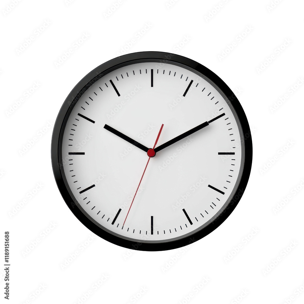 Minimalist Wall Clock with Black Frame and Simple Design Minimalist Wall Clock with Black Frame and Simple Design