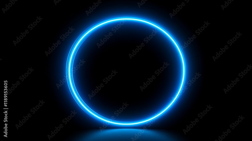 Obraz premium Glowing Neon Blue Circle