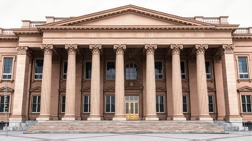 Architectural antique building, classical design, grand entrance, historical monument Architectural antique building, classical design, grand entrance, historical monument
