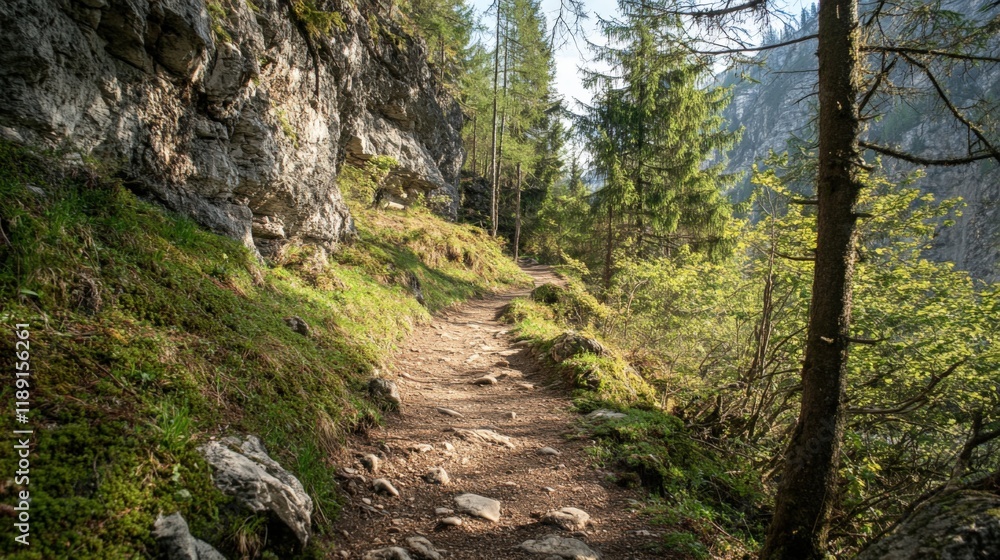 a dirt path winds through a forest a dirt path winds through a forest
