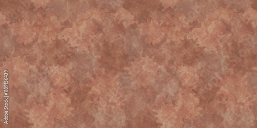 Abstract texture of brown watercolor paint pattern. Seamless pattern with coffee or mocha mousse splashes, blobs, drops and stains. Texture of old wet paper, vector illustration