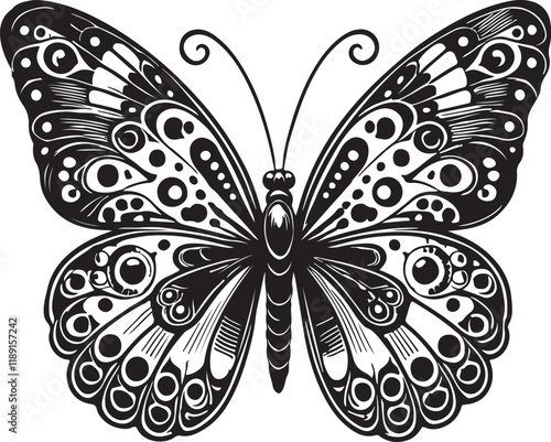 set of butterflies