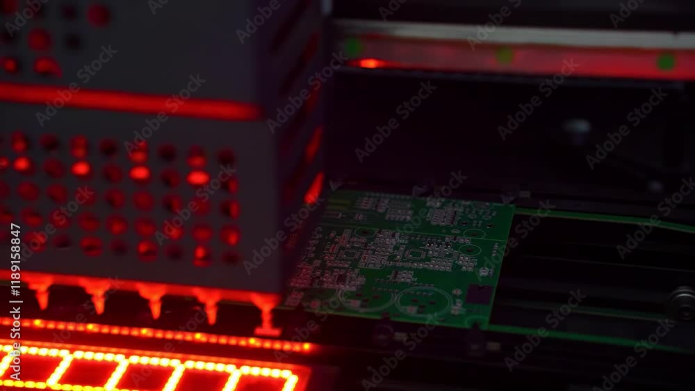 Automatic machine for assembling electronic circuit boards. Production of audio equipment and sound electronics. Assembly of audio electronics and sound equipment. 