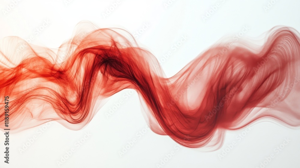Fototapeta premium Abstract Red Wave of Smoke