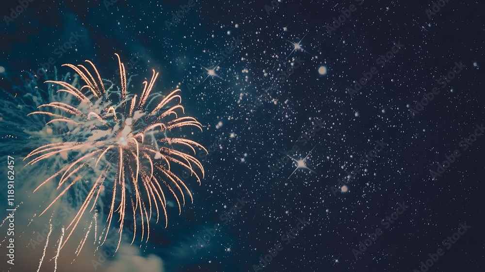 Obraz premium A festive night sky with fireworks for celebrations and business related to events