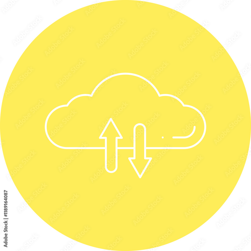 Cloud Data Exchange icon single vector illustration Cloud Data Exchange icon single vector illustration