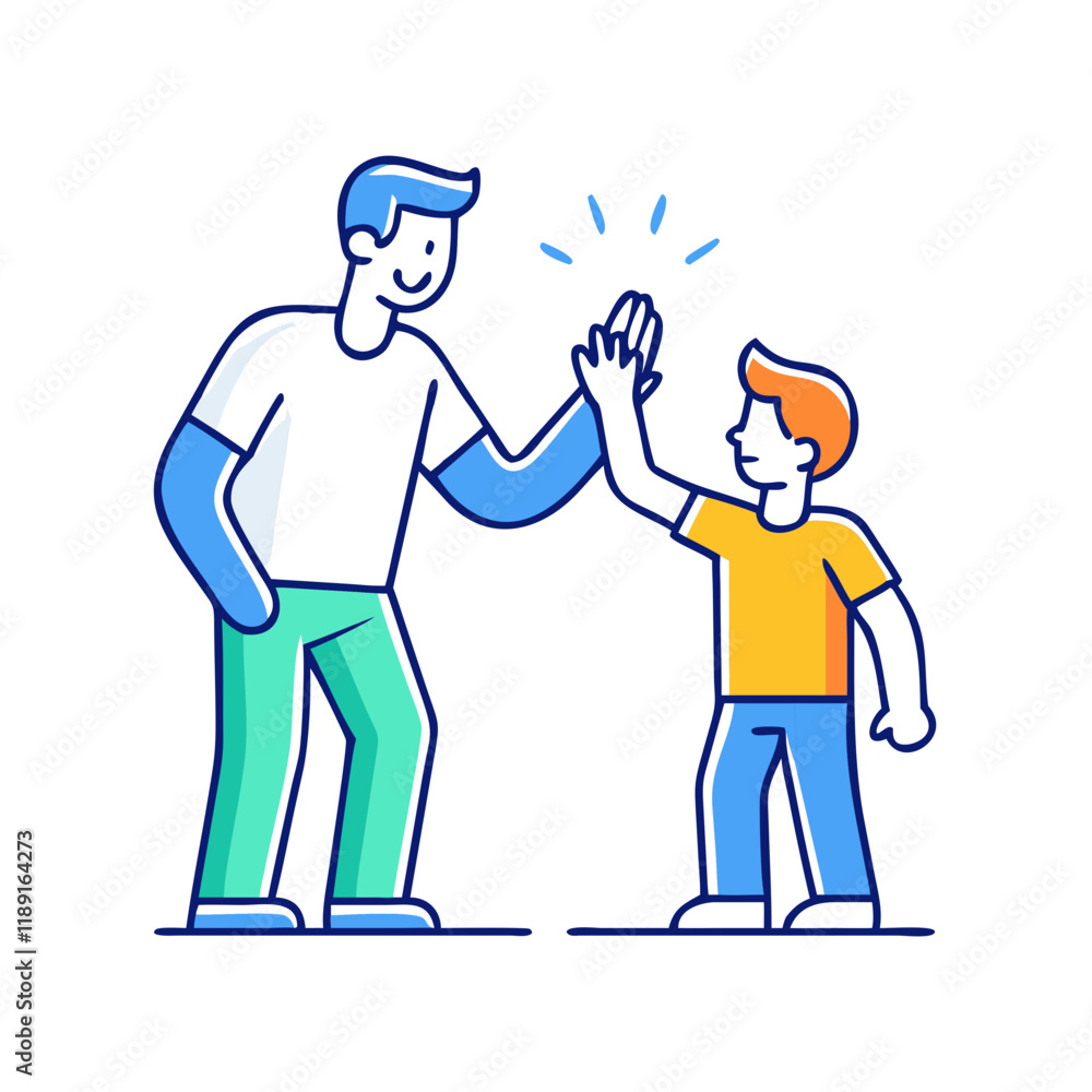 father and son high five vector icon, father and son high five vector illustration - simple illustration of father and son high five, perfect for logos,and father and son high five -themed designs. father and son high five vector icon, father and son high five vector illustration - simple illustration of father and son high five, perfect for logos,and father and son high five -themed designs.
