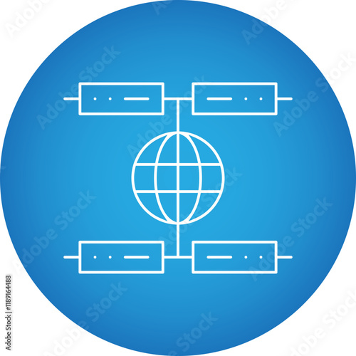 Global Servers icon single vector illustration