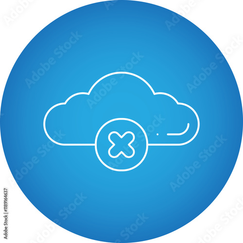 Not Verified Cloud icon single vector illustration