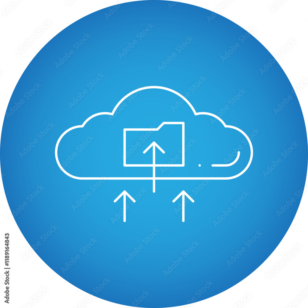 Upload all data on Cloud icon single vector illustration Upload all data on Cloud icon single vector illustration