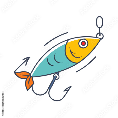 fishing lure vector icon, fishing lure vector illustration - simple illustration of fishing lure, perfect for logos,and fishing lure -themed designs.