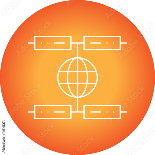 Global Servers icon single vector illustration