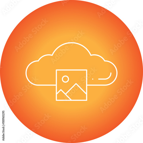 Images on Cloud icon single vector illustration