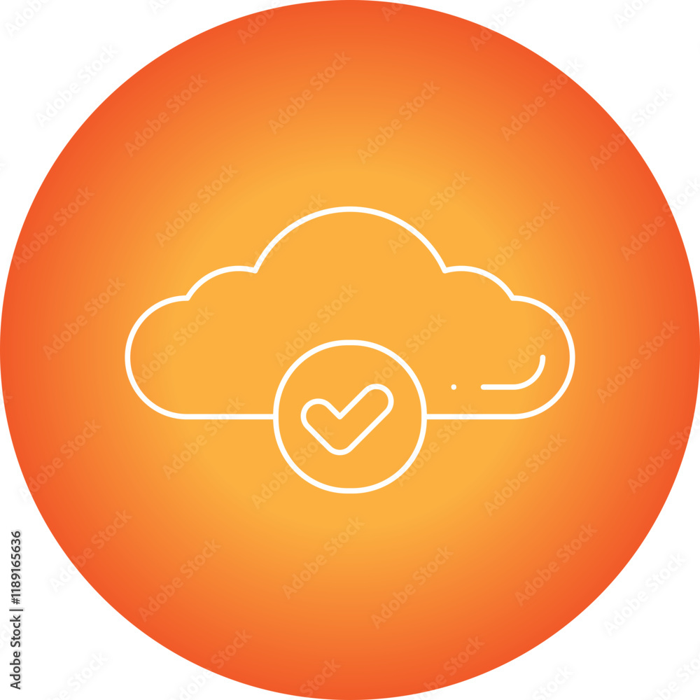 Verified Cloud icon single vector illustration Verified Cloud icon single vector illustration