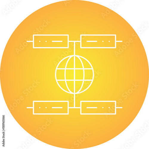 Global Servers icon single vector illustration