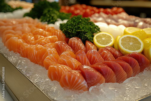 Raw Seafood On Ice
