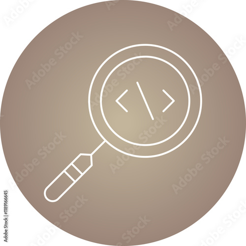 Search Code icon single vector illustration