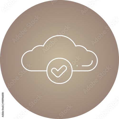 Verified Cloud icon single vector illustration