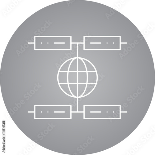 Global Servers icon single vector illustration