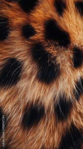 Closeup of big cat coat texture with detailed fur patterns for nature and portrait design photo