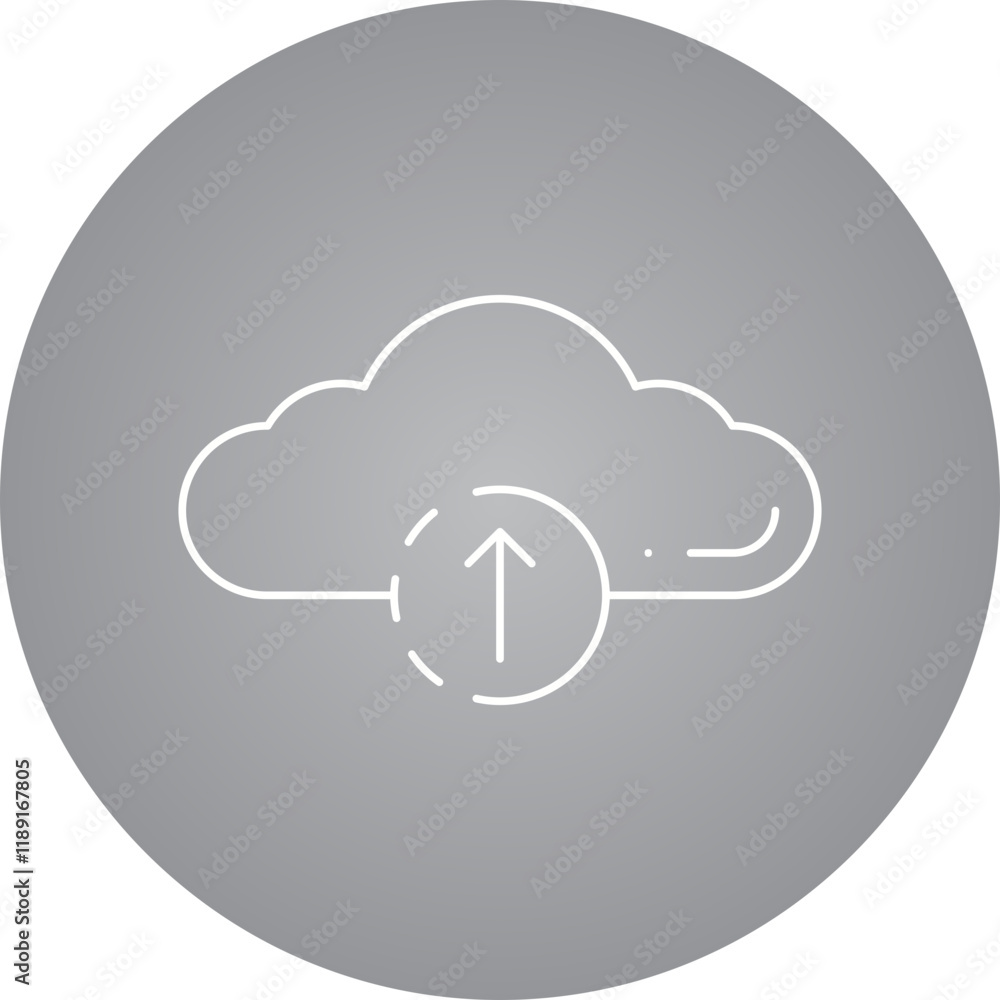Cloud Upload Progress icon single vector illustration
