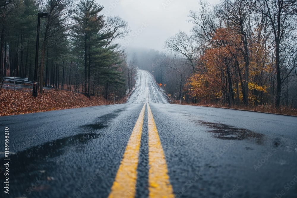 Road widening project underway with new lanes for increased traffic in a scenic forested area Road widening project underway with new lanes for increased traffic in a scenic forested area