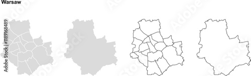 warsaw map vector SVG