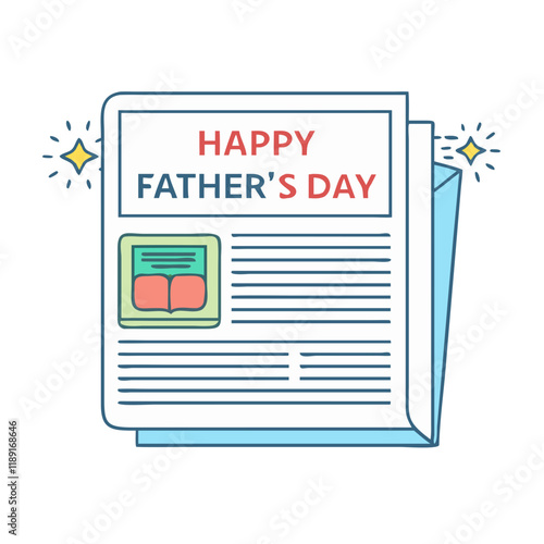 newspaper with happy father s day headline icon