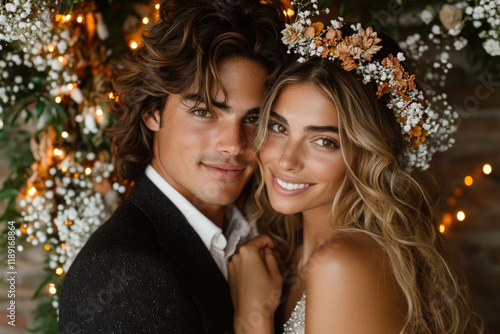 Wedding Couple With Wine