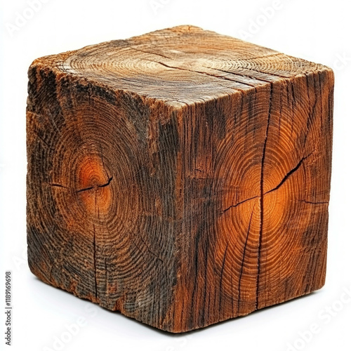 Wood Cube Isolated