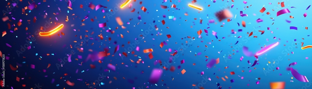 Colorful confetti scattered on a vibrant blue background creating a festive and celebratory atmosphere valentine day Colorful confetti scattered on a vibrant blue background creating a festive and celebratory atmosphere valentine day