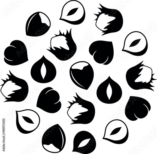 Hazelnut logo. Isolated hazelnut on white background