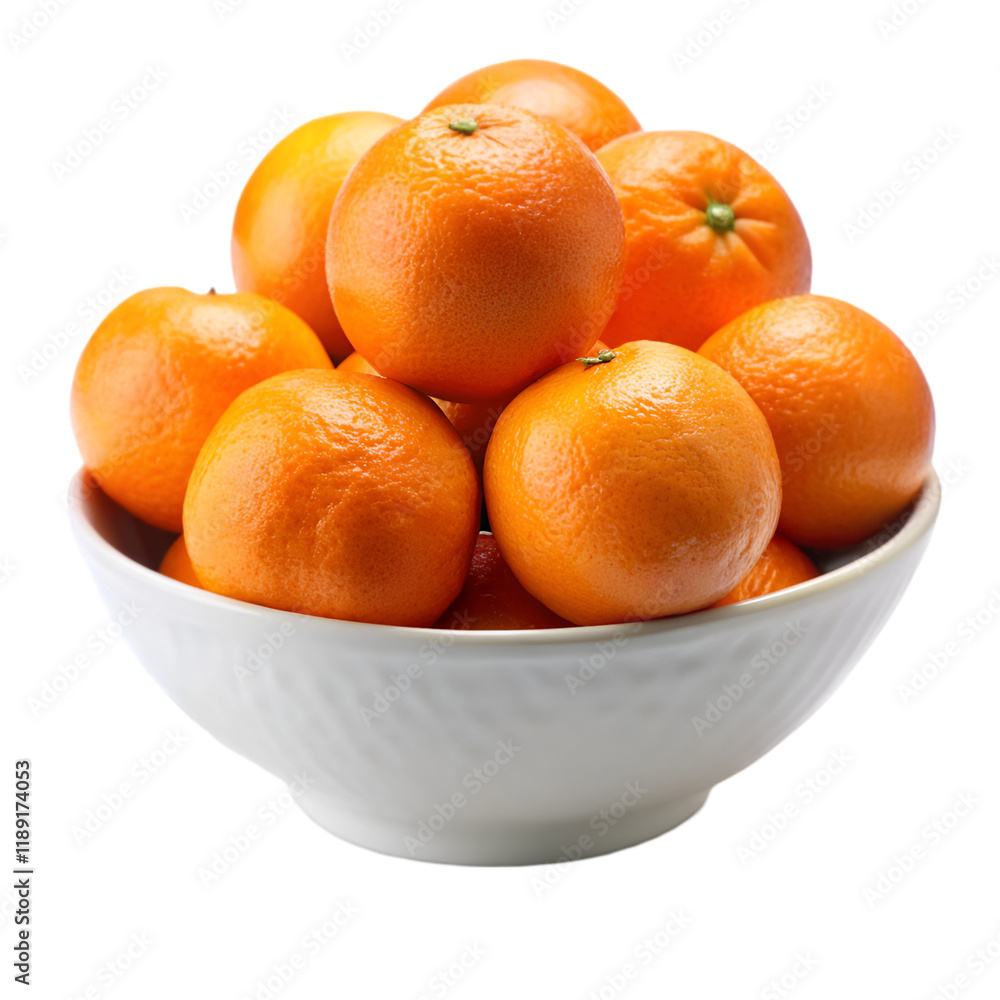 Oranges in white bowl isolated on transparent background Oranges in white bowl isolated on transparent background