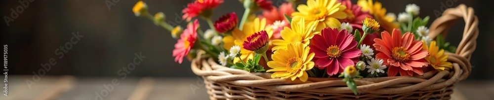 dried Lagurus ovatus flowers in wicker basket, fiber, weave