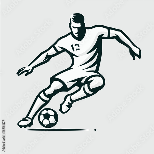 Vector of a soccer player